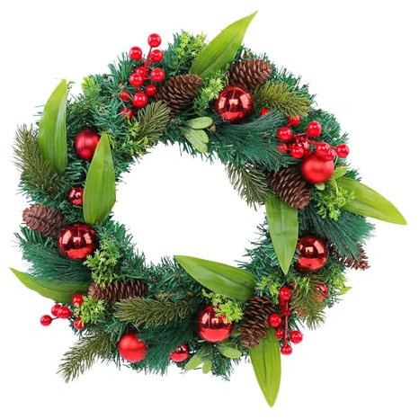 Weihnachtskranz Outdoor - Tannenzapfen Weihnachtskranz Künstlicher Weihnachten Winterkranz - Weihnachten Innen Dekorationen, Türkranz für Schlafzimmer, Büros, Muttertag
