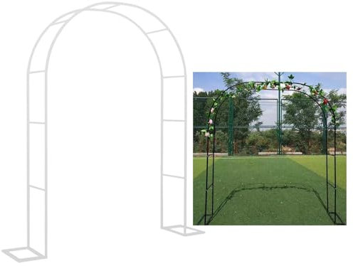 Arche de jardin en métal blanc pour décoration de mariage, fête, jardin, pelouse, patio, cour 1,4 x 2,3 x 0,4 m