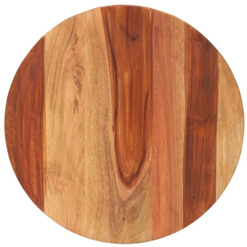 Myheimly Tischplatte Massivholzplatte Holzplatte Ersatztischplatte Holz Platte für Couchtisch Beistelltisch Rund massives Sheesham-Holz,40 cm 15-16 mm