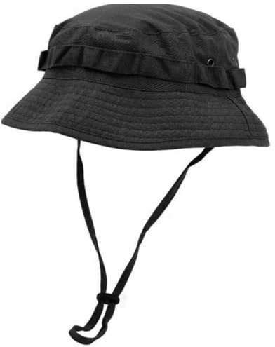 RALSPEC Cappello da pescatore nero a tesa corta con visiera corta stile esercito britannico cappello da sole cadetto airsoft boonie