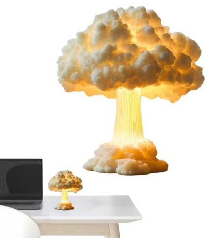 Lámpara de mesa de nube de hongo, lámpara de explosión nuclear de nube de hongo 3D, modelo B-o-m-b, luz nocturna atmosférica, estética, llamativa, decorativa para dormitorio, apartamento, sala de