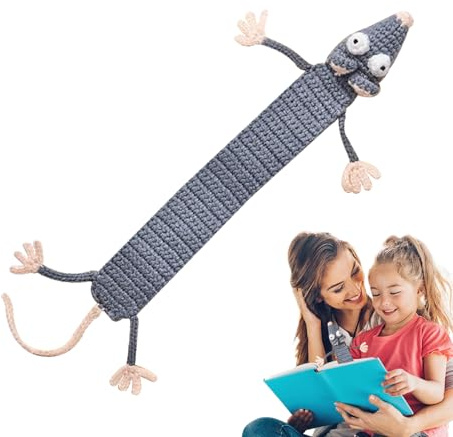 Gehäkelte Lesezeichen,Tier-Lesezeichen | Handgefertigte gestrickte Buchmarken | Niedliches Tier-Lesezeichen, coole Häkel-Lesezeichen für Lehrer, Schüler, Kinder, Mädchen,