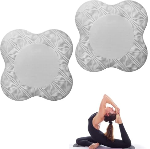 LEIIERUY Genouillère Yoga Pilates 2 pièces – Coussin Ergonomique antidérapant TPE 20x20x2cm – Accessoire léger pour Protection Genoux Coudes Chevilles Usage intérieur extérieur