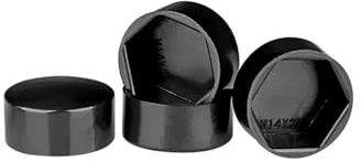 Sechskantmutter Flachkopf Kunststoff-Schutzkappe(Black,20pcs 10X8XM6)