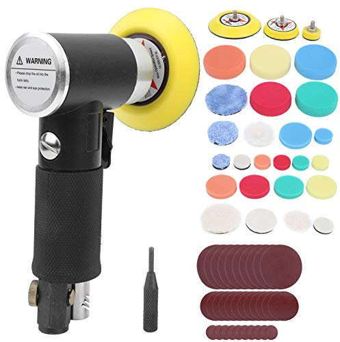 TARSHYRY Buffer Polisher, Polishing Machine Car Polisher Car Set 60Pcs Air Sander Black Eccentric Pneumatic Waxing Polishing Sanding Machine AT-1500H60 (#3)
