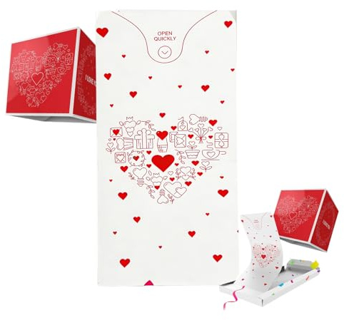 BOOM! Gutscheinbox Explosionsbox Gift Card mit Konfetti, DIY Geschenkverpackung für Geburtstag, Weihnachten, Konzerte - Geldgeschenke für Mann, Frau, Kollegen, Familie, Kinder - Lustig Geburtstagskart