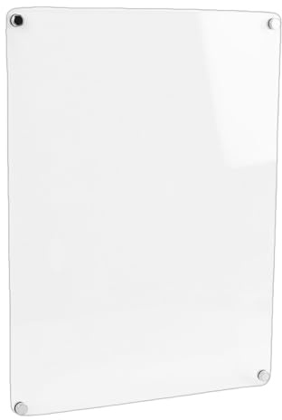 HUIOP Pizarra Blanca Acrílica Transparente para Nevera, Tablero de Notas de Borrado en Seco Fácil Escribir para Planificación Cocina, 40x30cm