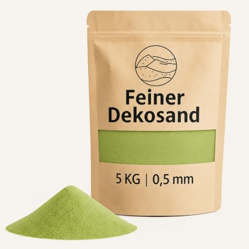 Deko-Sand apfelgrün 5 kg - Feine Dekosteine für Vasen, Gläser, Tischdeko & Floristik