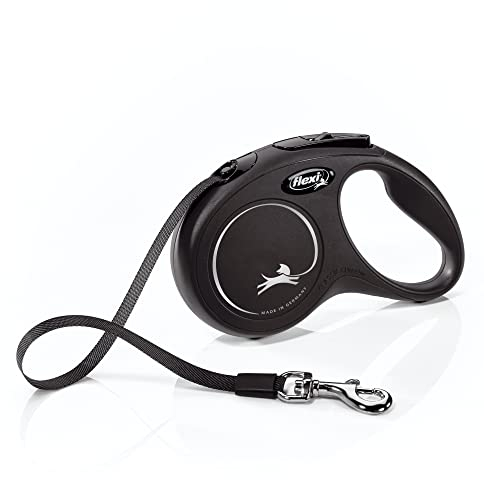 FLEXI New Classic Hundeleine, einziehbar, 4,8 m, Größe S, Schwarz