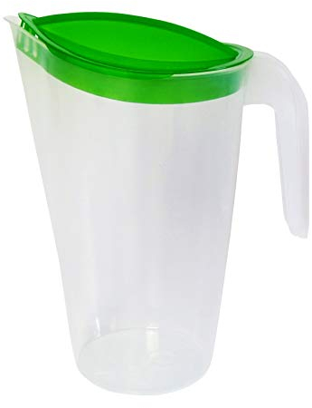 Home Line Pichet à Jus de 1,75 L - Carafe à Eau Avec Couvercle Fixe et Bec Anti-Goutte - Pour Réfrigérateur - Distributeur de Boisson (Vert, 1 Pièce)