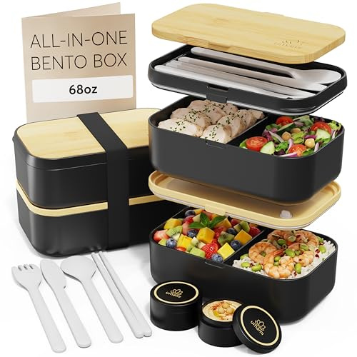 Umami Lonchera Bento, todo en uno, caja bento para adultos, recipientes de preparación de comidas para hombres y mujeres