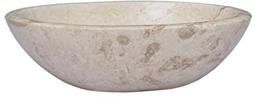 vidaXL Waschbecken Aufsatzwaschbecken Waschtisch Waschplatz Waschschale Handwaschbecken Naturstein Becken Badezimmer Creme 53x40x15cm Marmor