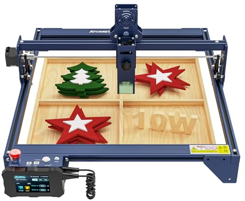 ATOMSTACK A10 PRO Macchina per incisione laser, 10 W incisore laser, taglio laser CNC ad alta precisione con effetto 50 W, messa a fuoco laser 0,08 mm, area ampia 410 x 400 mm