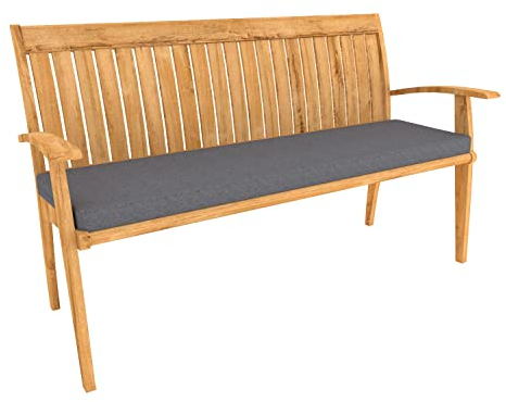 POKAR Cojín para Banco de Jardín Cojín De Silla Interior/Exterior Cojínes De Banco Muebles Cojín De Asiento (120 x 40 x 5, Antracita)