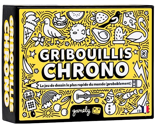 Gamely Gribouillis Chrono | Zeichenspiel | Partyspiel | Auf Französisch