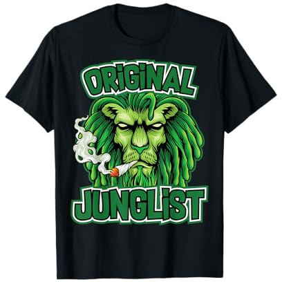 DNB Junglist Apparel Junglist T-Shirt Drum Bass DNB DrumnBass Breakbeat T-Shirt Schwarz Unisex Casual Party T-Shirt Klassische Passform Kurzarm Crew-Ausschnitt Klein EU S