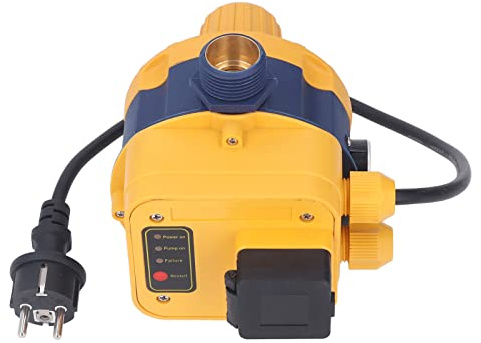 Automatische Wasserpumpe Druckschalter IP65 Luftpumpe Druck einstellbar Smart Aus/Ein Automatischer Betrieb für Selbstansaugende Pumpe, Strahlpumpe, Gartenpumpe, Pumpe für Sauberes Wasser(Eurostecker)