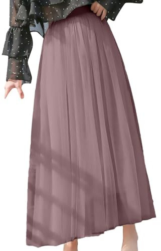 Rpporm Damen Midirock Midi Kleid Tutu Rock Lang Tüllrock Karneval Kostüm 80Er Fee Tuell Kleid Kurz Tuetue Sommerkleid Festliche Kleider High Waist Sommer Knielang