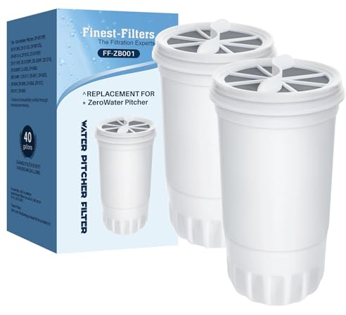 Replacement Water Filter Cartridges Compatible with ZeroWater Filter Jug for ZeroWater 5 Stage Filter Pitchers Reduces TDS, Fluoride, Chlorine, Lead Zero Water Filters (2 Pack)
