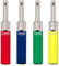 Clipper - Pack de 4 Mecheros Electricos en Colores Variados con Mini Tube | Recargables de Gas | Diseño icónico Clipper | Ideal para Encender Velas (Rojo, Azul, Verde, Amarillo)