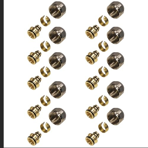 ENVIRON - 10er Satz Klemmverschraubung 17 x 2mm, 3/4 '' | für Heizrohr 17 x 2 und Verteiler für Fußbodenheizung Eurokonus Klemmringverschraubung für Verbundrohr Mehrschichtverbundrohr Heizung Fitting