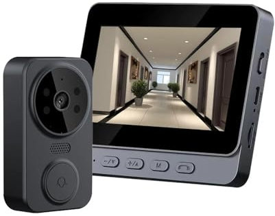 TKMARS Video Türklingelkamera - Kabellose Video Funk 2-Wege Audio Gegensprechanlage mit 4,3 Zoll IPS Bildschirm - Drahtlos Verbindung Türsprechanlage - 70° Betrachtungswinkel