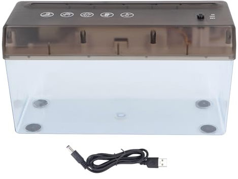Elektrische Papierschneidemaschine, Automatischer Aktenvernichter mit Eingangsbreite 220 Mm, USB-betriebener oder Batteriebetriebener A4-Streifenschnitt-Aktenvernichter
