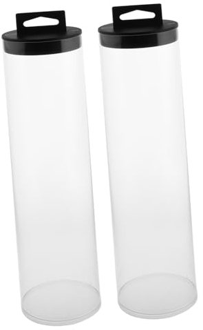 ERINGOGO 2pcs Transparent Sports Storage Tube Clear Pickleball and Tennis Display Canister for Home Gym Organization Lightweight and Portable Design for Easy Access