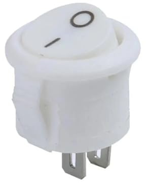 Pulsante Di Avvio‌ Interruttore ON/OFF da 5/10 pezzi, interruttore a levetta rotondo rosso bianco, interruttore a pulsante in plastica, interruttore tipo piccola imbarcazione(15mm white,5pc)