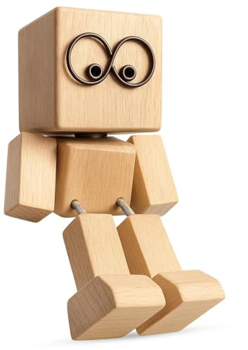 JazRvr Lustiger Wackelnder Holzmann Schüttelmann, handgefertigte Wackelfigur für Auto und Haushalt, charmante und unterhaltsame Dekoration für Innenräume als liebevolle Geschenkidee zu jedem Anlass