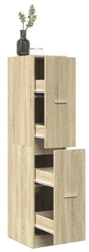 Nqyjm Armario farmacéutico roble Sonoma 30 x 41 x 144,5 cm armario de madera para salón, dormitorio, oficina