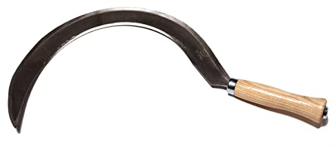 Unbekannt Gartensichel geschmiedet - Gr. 0 mit lackiertem Eschenholzgriff, 14 cm lang - Gewicht 300 g - Krumpholz Gartengerät