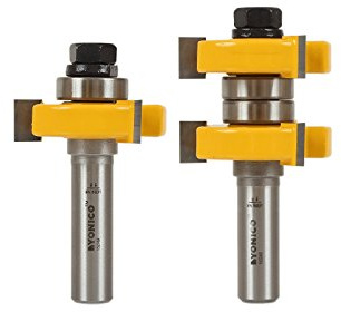 YONICO Router Bits Tongue & Groove Set 1-1/2-Inch 2 Bit 1/2-Inch Shank 15224