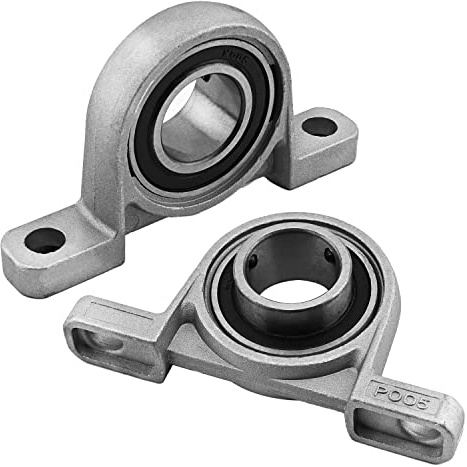 Othmro 2 Stück KP005 Kugellager, 2,5 cm Bohrungsdurchmesser Ball montiert Flansch Stehblock Einsatz Lager, Lagerstahl und Gusseisen Set Schraubverschluss Selbstausrichtungslager
