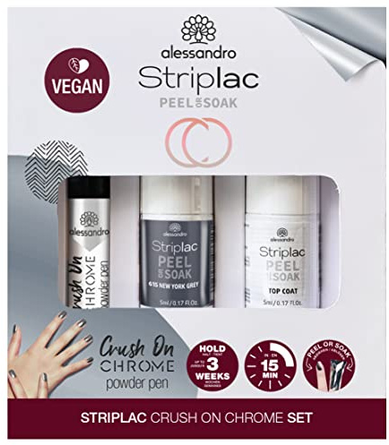 alessandro Striplac Peel or Soak Silver Crush On Chrome Set– Perfekte Nägel in 15 Minuten