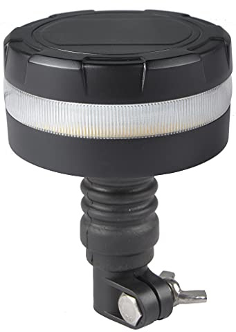 Ryme Automotive Rotativo Ámbar Slim Black LED 12/24 V Homologado R65 Emergencia Advertencia Señalización Tractor, Camión · Conexión DIN