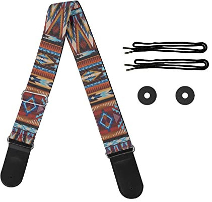 Pizding Starry Gitarrengurt, verstellbarer Schultergurt, Ersatz für Handtasche und Bass, Aztec Tribal, One size
