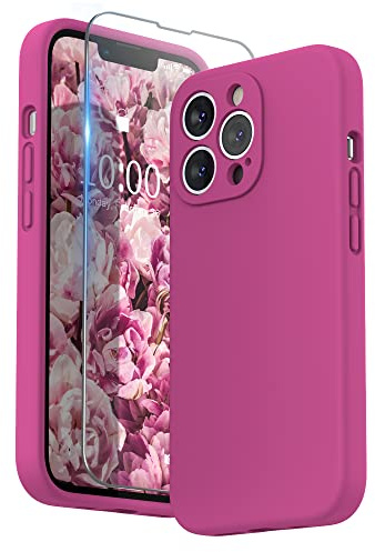 SURPHY für iPhone 13 Pro Hülle Silikon mit Displayschutzfolie | Case mit Kameraschutz Stoßfeste Handyhülle für 6,1 mit Erhöhter Randschutz