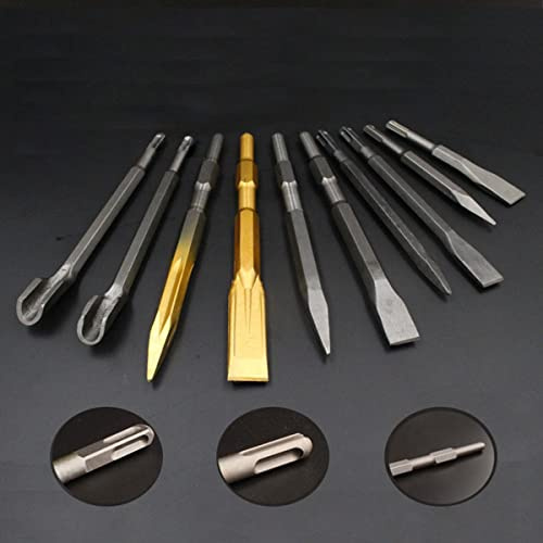 Sagasave 14 * 160mm SDS-plus-Meißel-Set, SDS-Plus-Meißel-Werkzeughalter, Hex Shank hochwertiger Spaten, Flat & Point-Meißel für Mauerwerk Ziegelmauer Granit Allgemein verwendet, 1 PCs HA5691A Meißel