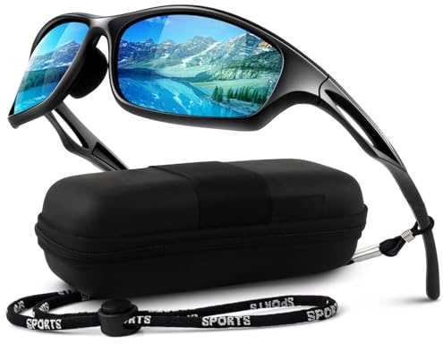LINVO solglasögon män polariserade speglade TR90 sportglasögon bilkörning fiske cykelglasögon med 100 % UV400 skydd Cat 3 CE