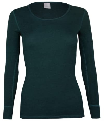 banora Wolle-Seide-Unterhemd für Damen mit langem Arm (Longsleve/Langarmunterhemd/Shirt) (Gr. M, Farbe: Petrol)