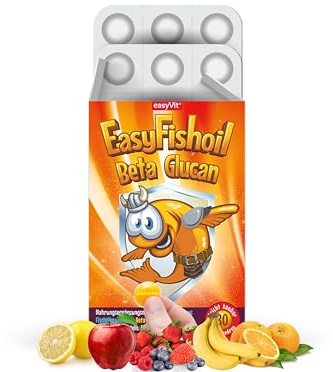 EasyFishoil Beta Omega 3 Kinder Jelly – Fischöl mit DHA & EPA – 30 Stück | Leicht zu kauen & zuckerfrei, Mit Vitaminen, Cholin & Folsäure, Aus Norwegen, Alu-Alu-Blister, Halal-zertifiziert