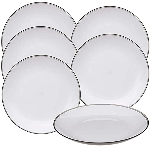 Juego de 6 platos gris WellHome.