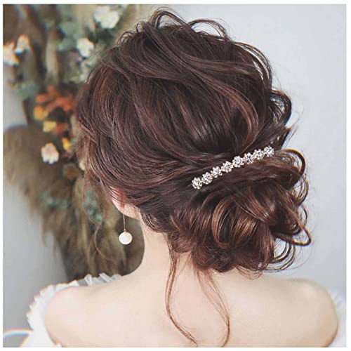 Yheakne Kristall Braut Haarkamm Gold Strass Haarteil Hochzeit Kopfschmuck Braut Seitenkamm Hochzeit Haarschmuck für Braut und Brautjungfern (Gold)