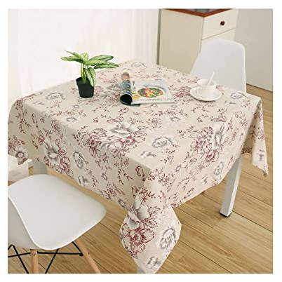 EHOMERY Tischdecken Beschwerer Draußen Tischtuch Für Biertisch Rosenblumendruck Tischdeckenbeschwerer Schwer Wachstuch Nach Maß Fuchsie Tischschutz Dekoration 140X140Cm