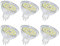 SCNNC Bombilla LED GU5.3 MR16 12V 5W, 500LM Blanco Frío 6000K, No Regulable, Equivalente a 50W Halógena, Bombilla LED Foco GU5.3 MR16 para Luz de Techo, Iluminación de Paisaje, 6 piezas