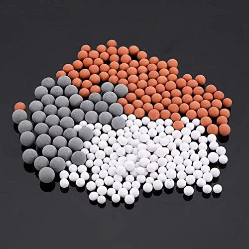 Lot de 6 pierres filtrantes universelles pour pommeau de douche - Perles d'énergie anions minéraux, ions - Purification de l'eau négative - Céramique