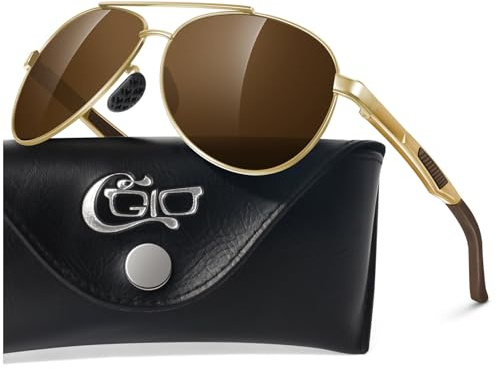 CGID Lunettes De Soleil Homme Premium Al-Mg Polarisées Femme Charnières à ressort UV400 CAT 3 CE avec étui