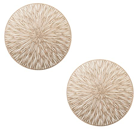 CIYODO 2pezzi Tovagliette Rotonde Design Intrecciato e Sottopiatti Decorativi Per Tavolo Da Pranzo Lavabili e Isolanti Per Arricchire La Tua Tavola
