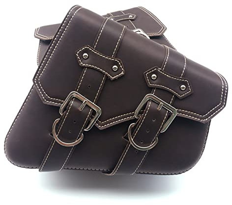 DABAUR Motorrad Satteltasche Motorradsatteltaschen Seitentasche PU-Leder Gepäcktasche Satteltasche Tasche braun Universal wasserdichte Tasche Motorrad Packtaschen